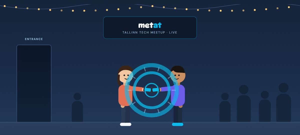 Illustration: the two people bump their phones together and a ring shows the connection